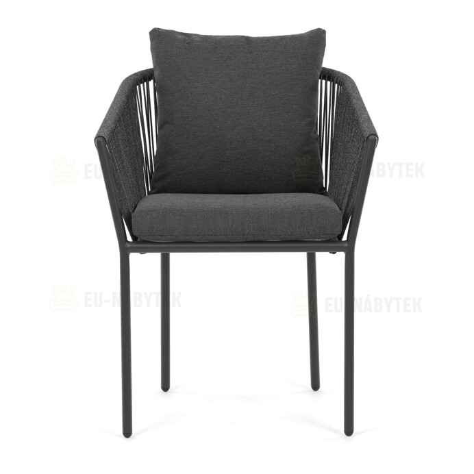 Zahradní židle, hliník, látka, šedá, AZC-C1179 GREY