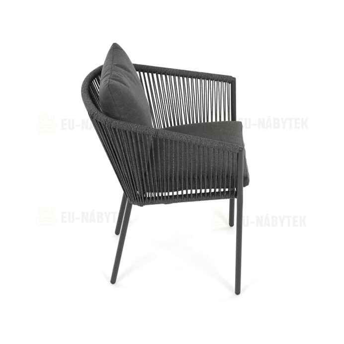 Zahradní židle, hliník, látka, šedá, AZC-C1179 GREY