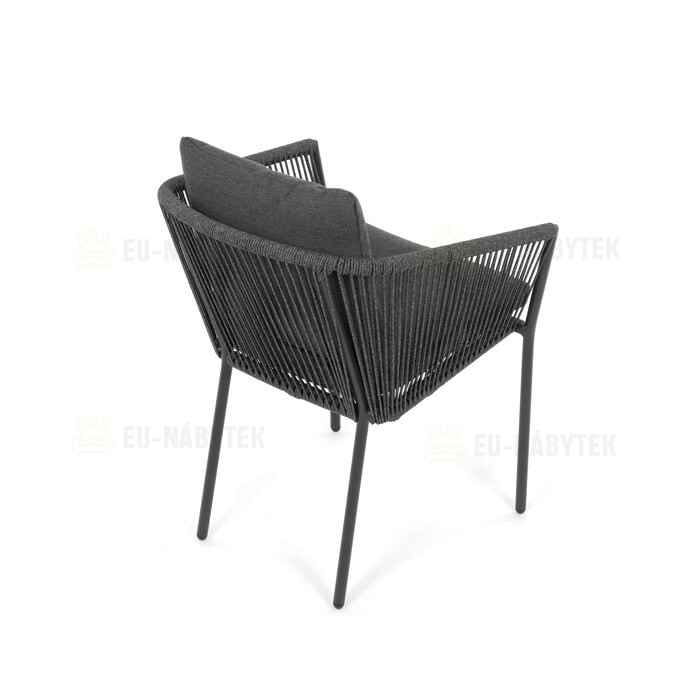 Zahradní židle, hliník, látka, šedá, AZC-C1179 GREY