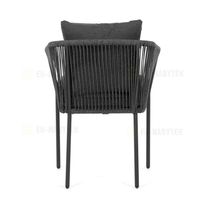 Zahradní židle, hliník, látka, šedá, AZC-C1179 GREY