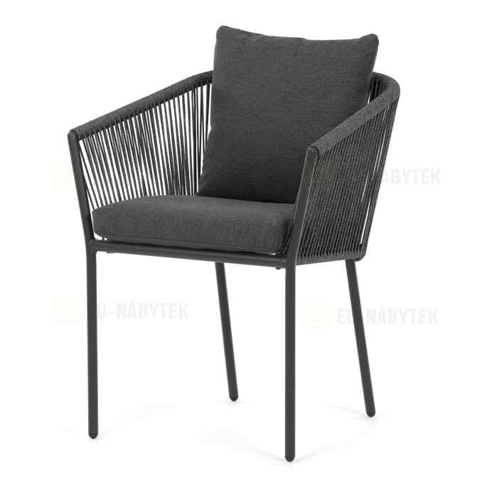 Zahradní židle, hliník, látka, šedá, AZC-C1179 GREY