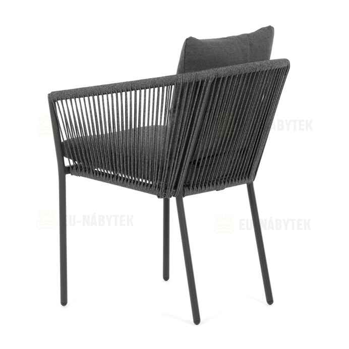 Zahradní židle, hliník, látka, šedá, AZC-C1179 GREY