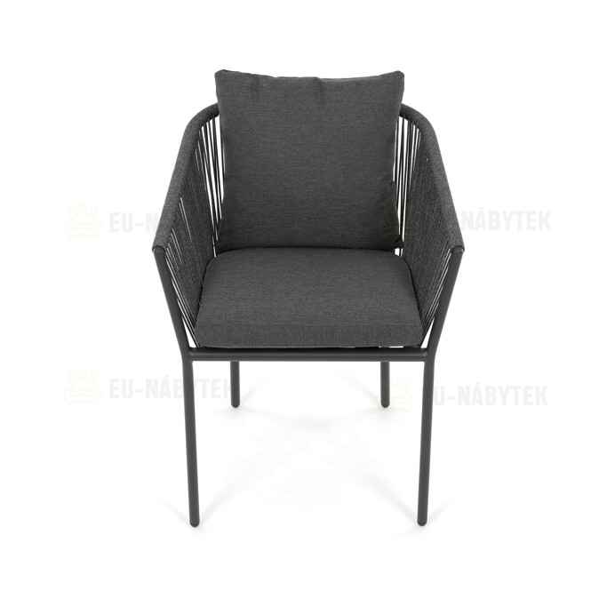 Zahradní židle, hliník, látka, šedá, AZC-C1179 GREY