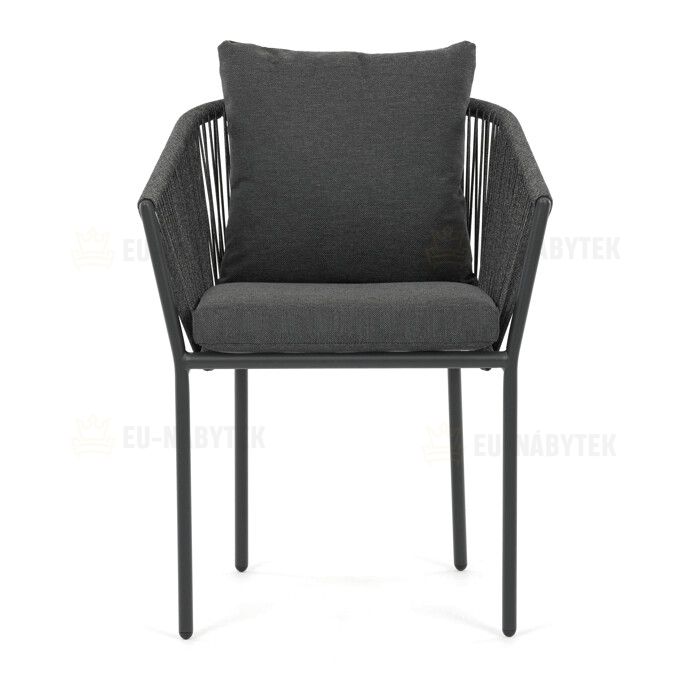 Zahradní židle, hliník, látka, šedá, AZC-C1179 GREY