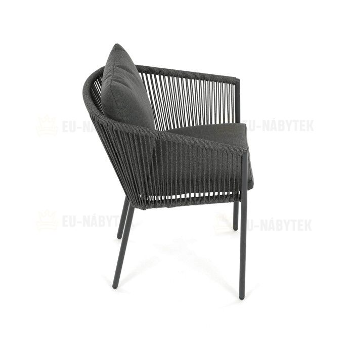 Zahradní židle, hliník, látka, šedá, AZC-C1179 GREY