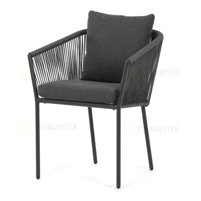 Zahradní židle, hliník, látka, šedá, AZC-C1179 GREY