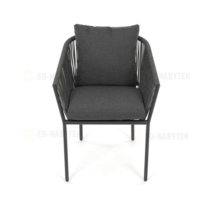 Zahradní židle, hliník, látka, šedá, AZC-C1179 GREY