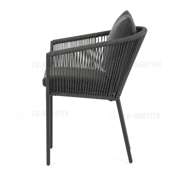 Zahradní židle, hliník, látka, šedá, AZC-C1179 GREY