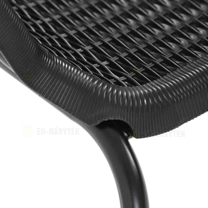 Zahradní židle, kov, plast, černá, AZC-H1001 BK