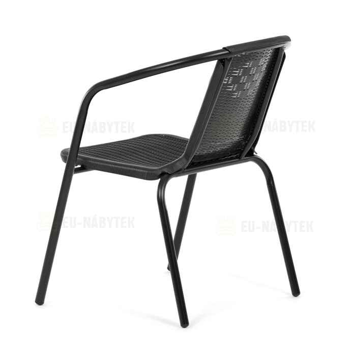 Zahradní židle, kov, plast, černá, AZC-H1001 BK