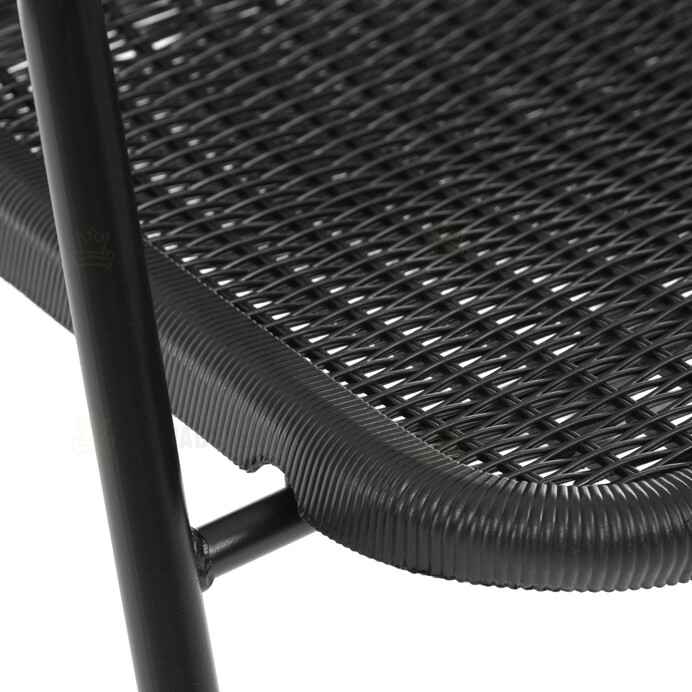 Zahradní židle, kov, plast, černá, AZC-H1001 BK