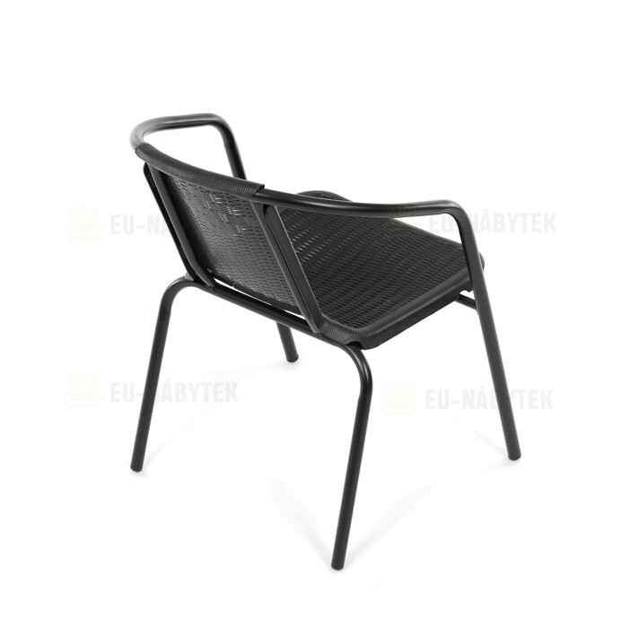 Zahradní židle, kov, plast, černá, AZC-H1001 BK