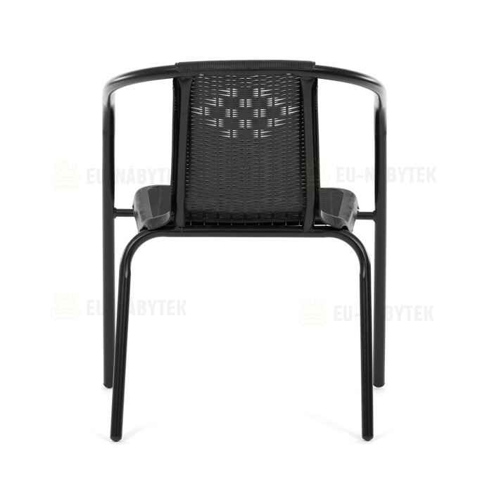 Zahradní židle, kov, plast, černá, AZC-H1001 BK
