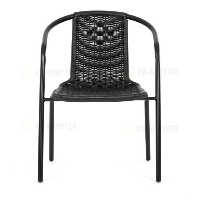 Zahradní židle, kov, plast, černá, AZC-H1001 BK