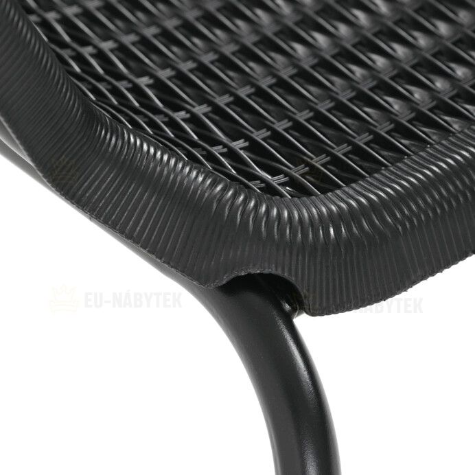 Zahradní židle, kov, plast, černá, AZC-H1001 BK