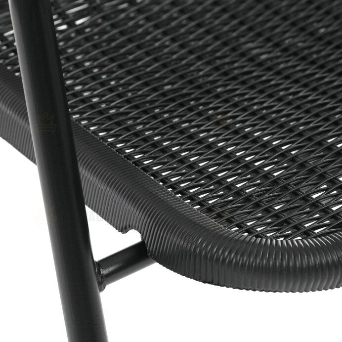 Zahradní židle, kov, plast, černá, AZC-H1001 BK