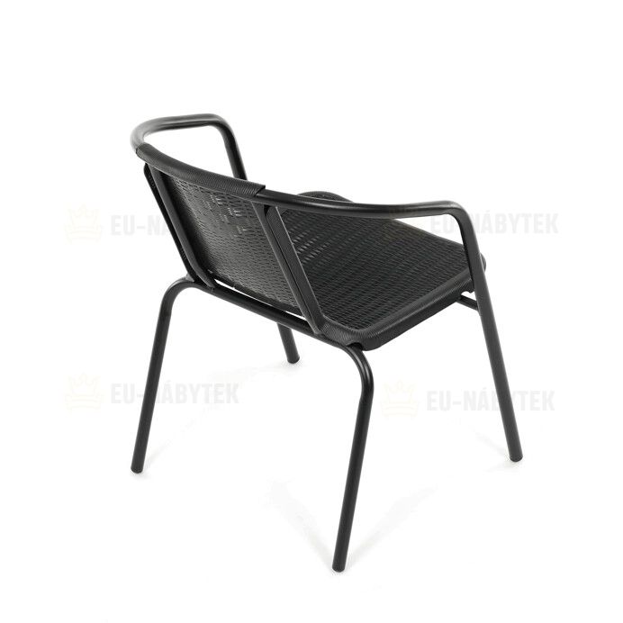 Zahradní židle, kov, plast, černá, AZC-H1001 BK