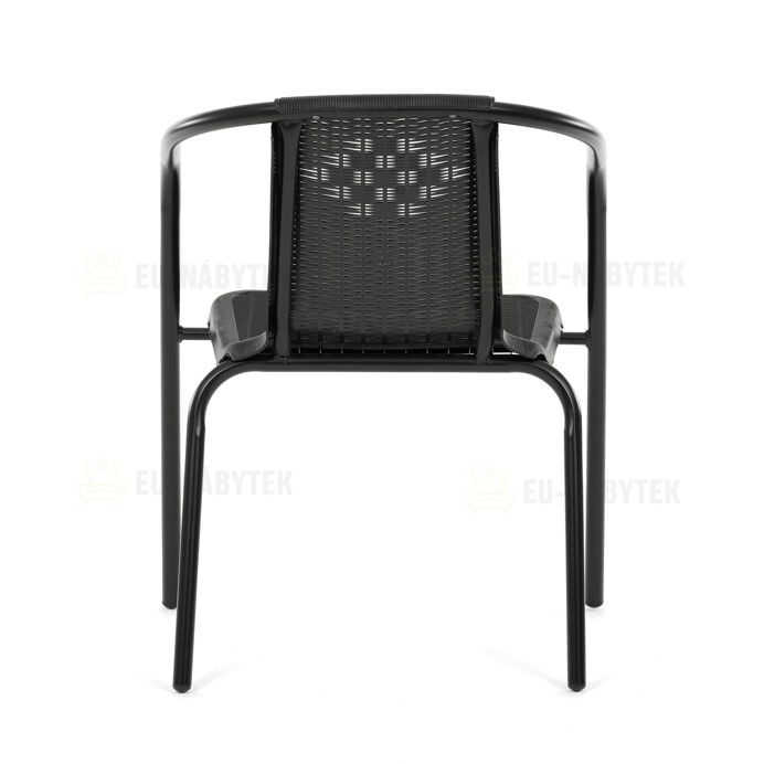 Zahradní židle, kov, plast, černá, AZC-H1001 BK