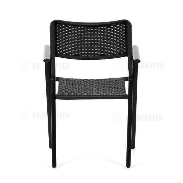 Zahradní židle, kov, plast, černá, AZC-H1021 BK