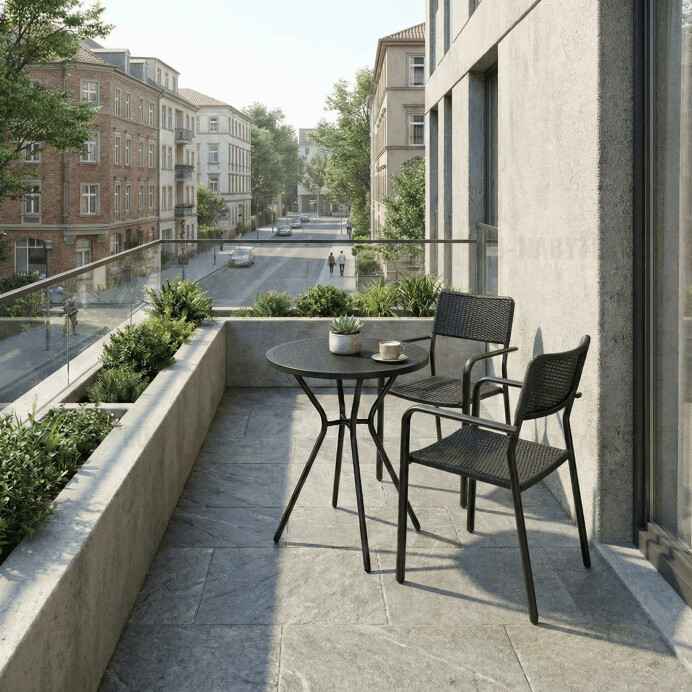 Zahradní židle, kov, plast, černá, AZC-H1021 BK