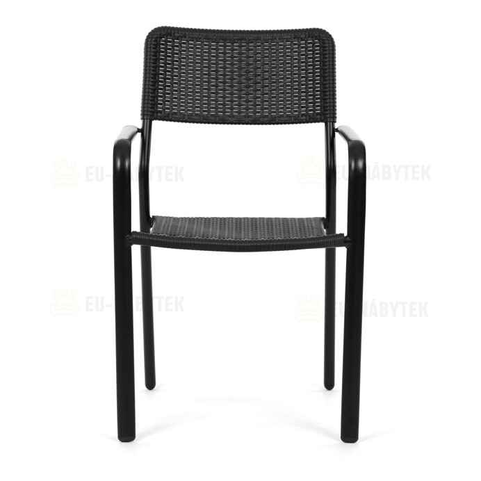 Zahradní židle, kov, plast, černá, AZC-H1021 BK