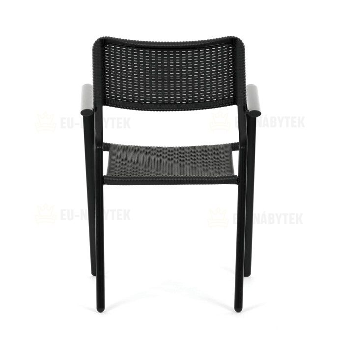Zahradní židle, kov, plast, černá, AZC-H1021 BK