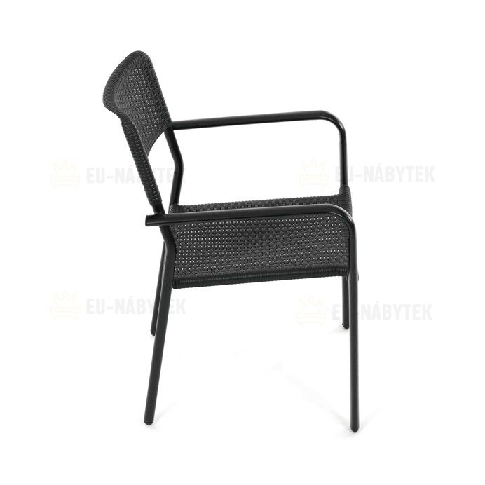 Zahradní židle, kov, plast, černá, AZC-H1021 BK