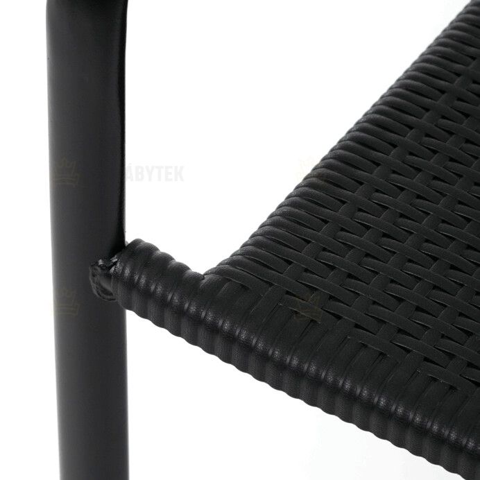 Zahradní židle, kov, plast, černá, AZC-H1021 BK