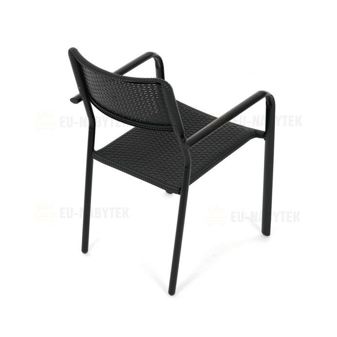 Zahradní židle, kov, plast, černá, AZC-H1021 BK