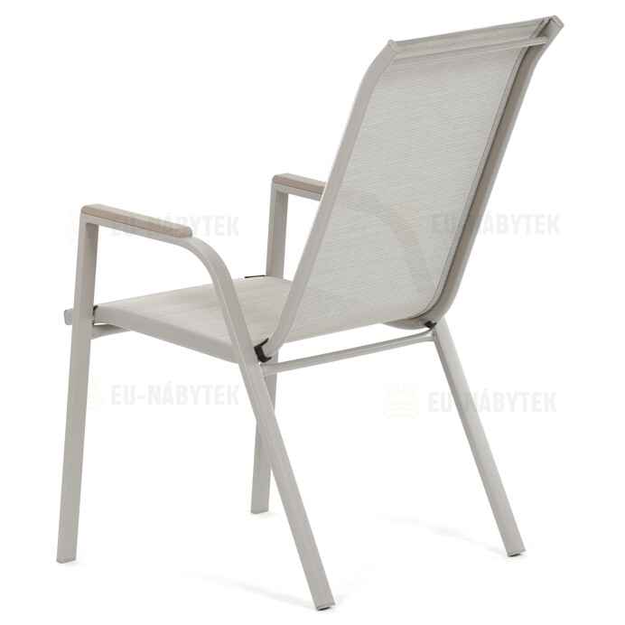 Zahradní židle, kov, síťovina, béžová, AZC-S1048 CRM