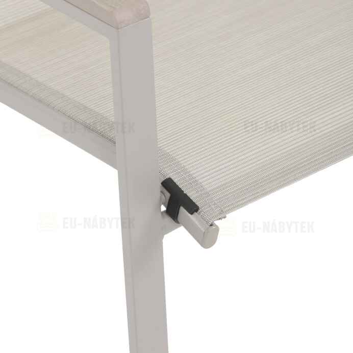 Zahradní židle, kov, síťovina, béžová, AZC-S1048 CRM