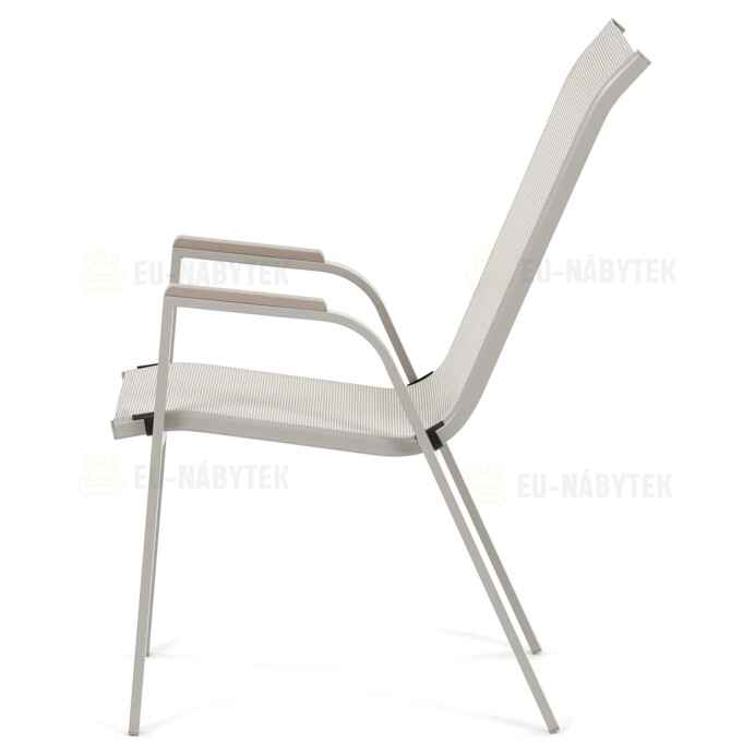 Zahradní židle, kov, síťovina, béžová, AZC-S1048 CRM