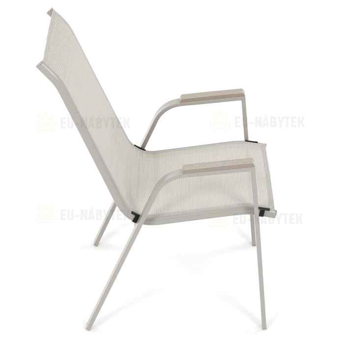 Zahradní židle, kov, síťovina, béžová, AZC-S1048 CRM