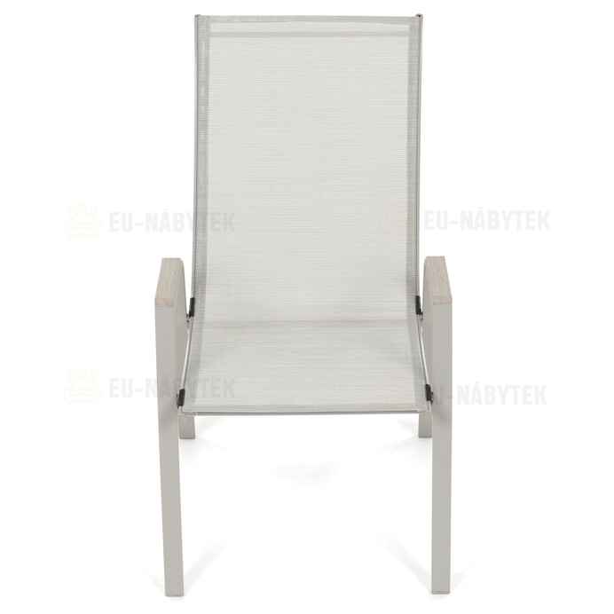 Zahradní židle, kov, síťovina, béžová, AZC-S1048 CRM
