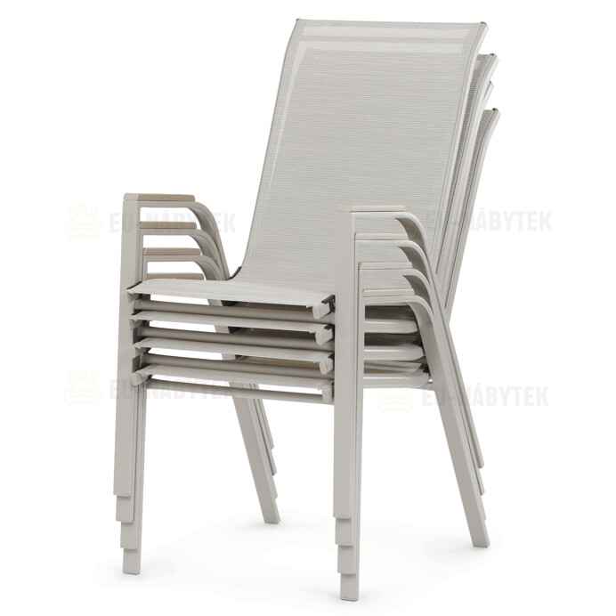 Zahradní židle, kov, síťovina, béžová, AZC-S1048 CRM