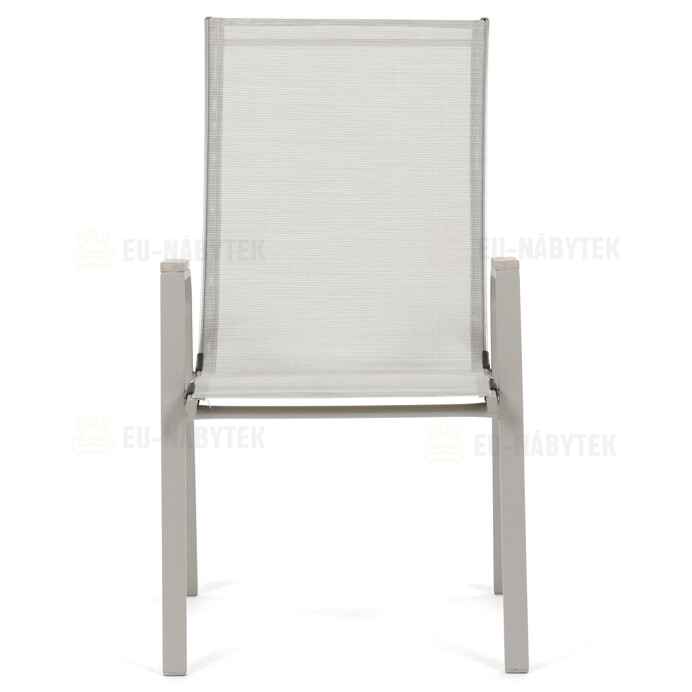 Zahradní židle, kov, síťovina, béžová, AZC-S1048 CRM