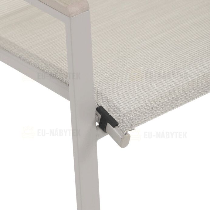 Zahradní židle, kov, síťovina, béžová, AZC-S1048 CRM