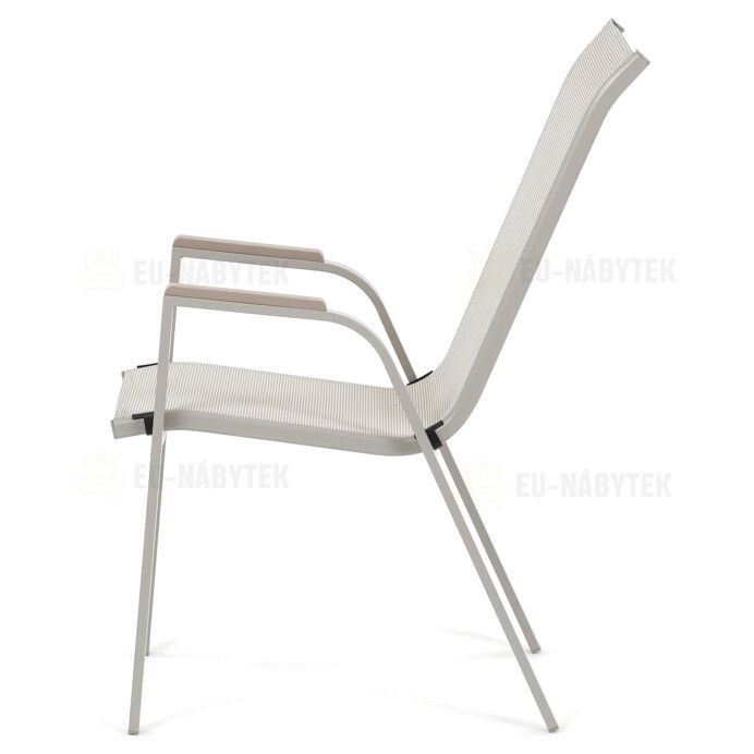 Zahradní židle, kov, síťovina, béžová, AZC-S1048 CRM
