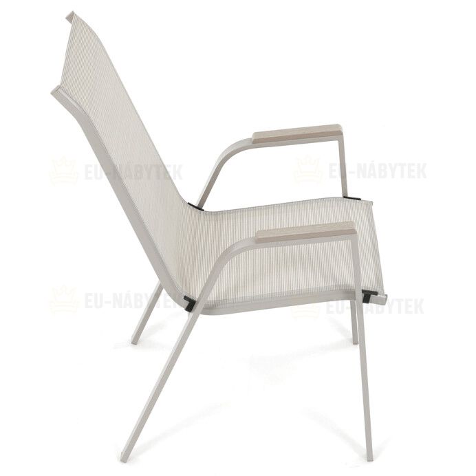 Zahradní židle, kov, síťovina, béžová, AZC-S1048 CRM