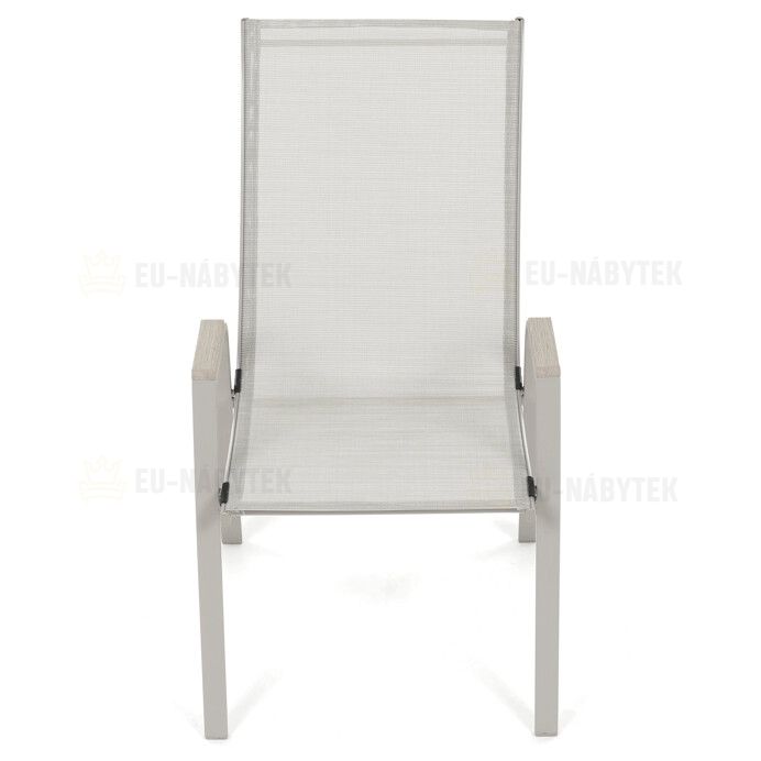 Zahradní židle, kov, síťovina, béžová, AZC-S1048 CRM