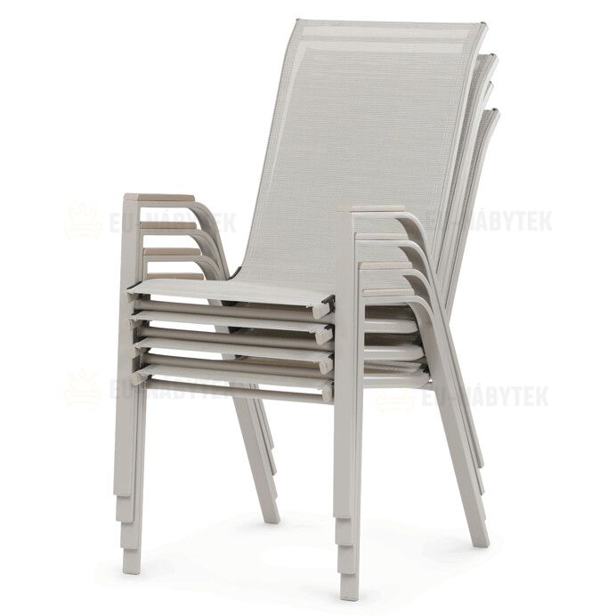 Zahradní židle, kov, síťovina, béžová, AZC-S1048 CRM