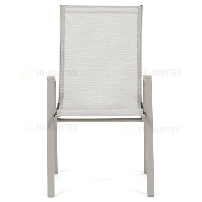 Zahradní židle, kov, síťovina, béžová, AZC-S1048 CRM