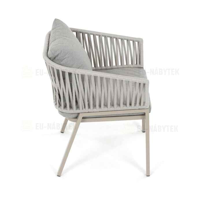 Zahradní židle, kov, polyratan, béžová, AZC-S1430 CRM