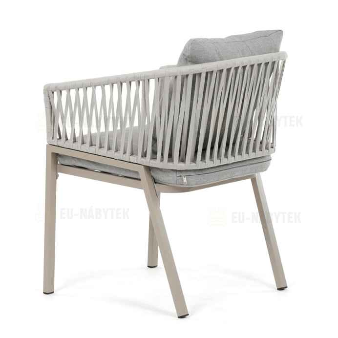 Zahradní židle, kov, polyratan, béžová, AZC-S1430 CRM