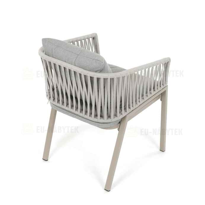 Zahradní židle, kov, polyratan, béžová, AZC-S1430 CRM