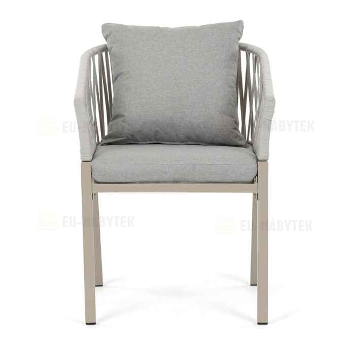 Zahradní židle, kov, polyratan, béžová, AZC-S1430 CRM