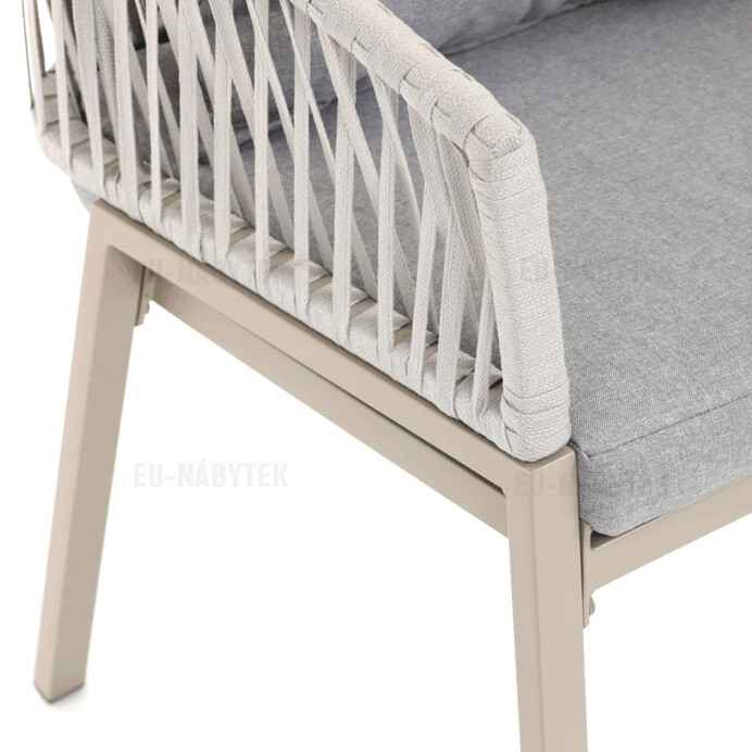 Zahradní židle, kov, polyratan, béžová, AZC-S1430 CRM