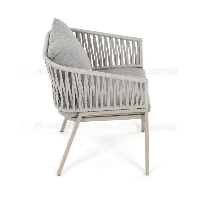 Zahradní židle, kov, polyratan, béžová, AZC-S1430 CRM