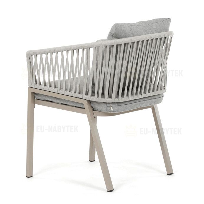 Zahradní židle, kov, polyratan, béžová, AZC-S1430 CRM