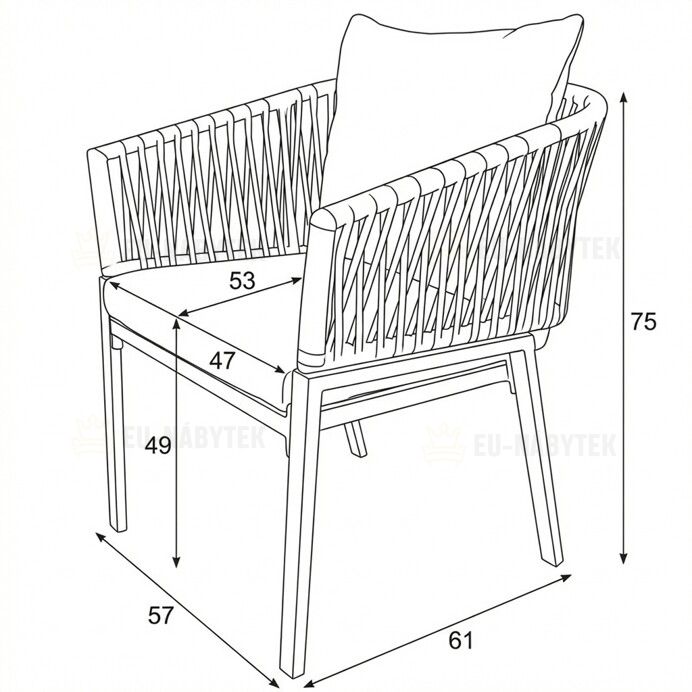 Zahradní židle, kov, polyratan, béžová, AZC-S1430 CRM